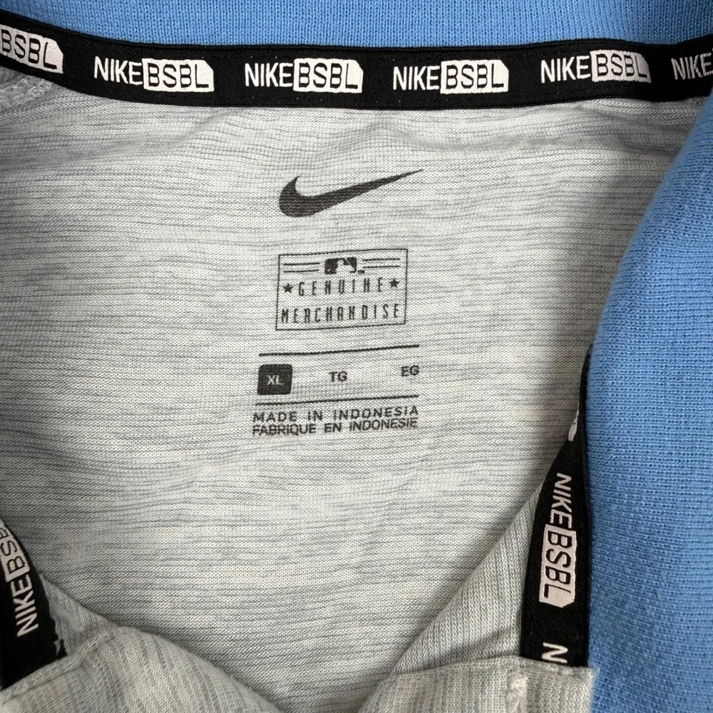 Nike Tampa Bay Rays MLB Polo Shirt Mens XL Gray Blue Heathered Performance Top